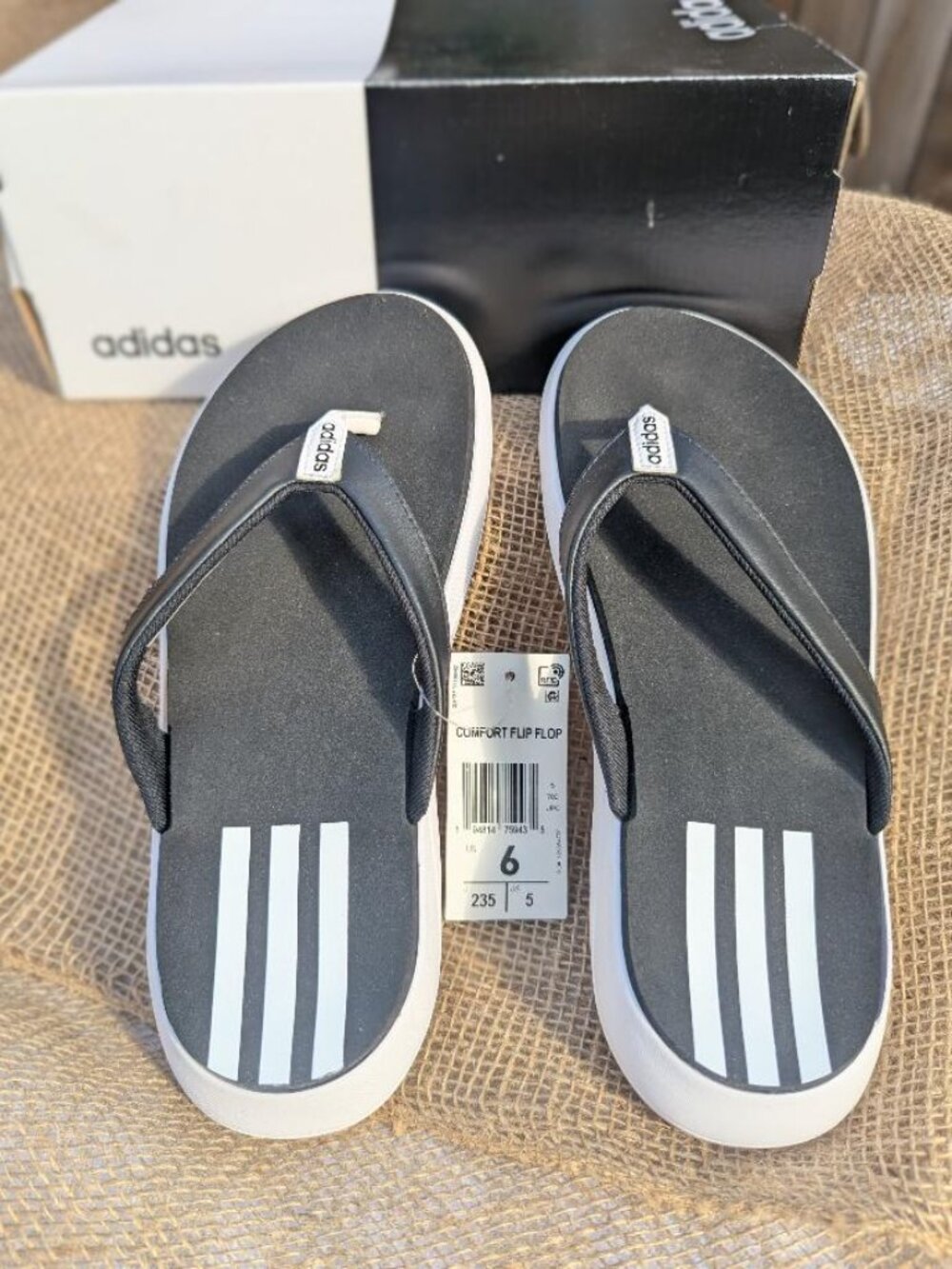 Adidas Comfort Flip Flip -- Black; Size 6 (Women's) OR Size 5 (Men's)